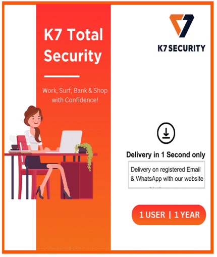 K7 1 PC 1 Year Total Security Antivirus (Email Delivery)